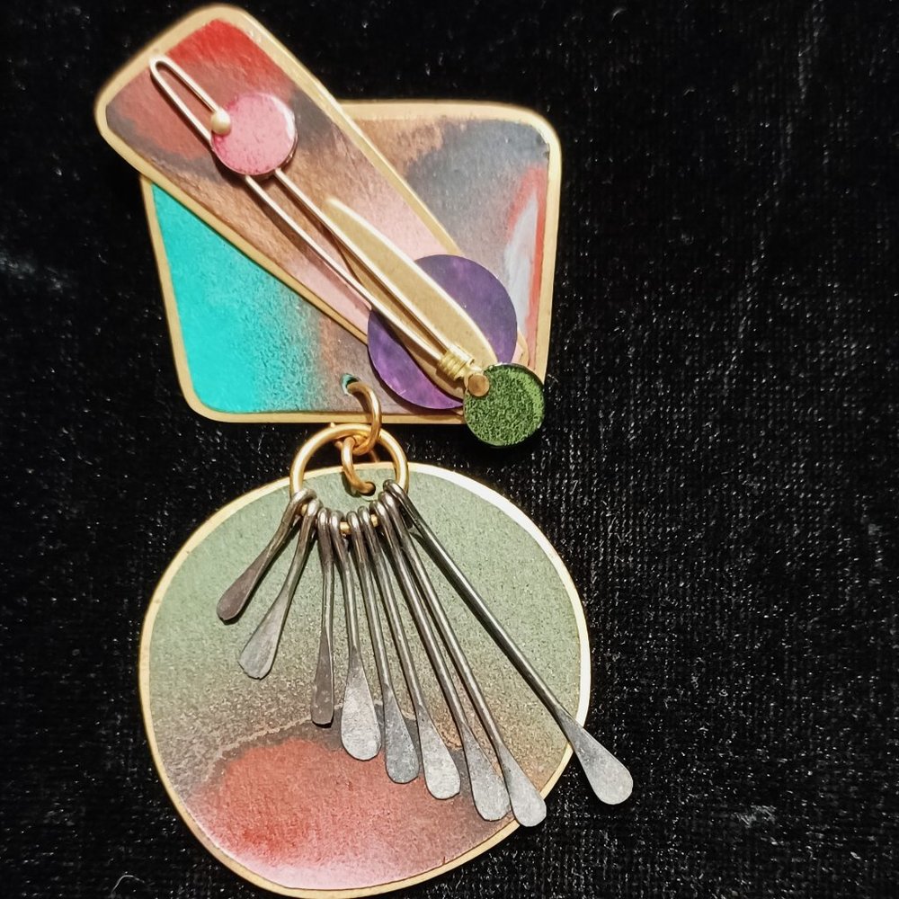 Mid-Century Modern Art Jewelry Brooch -- Price Reduced